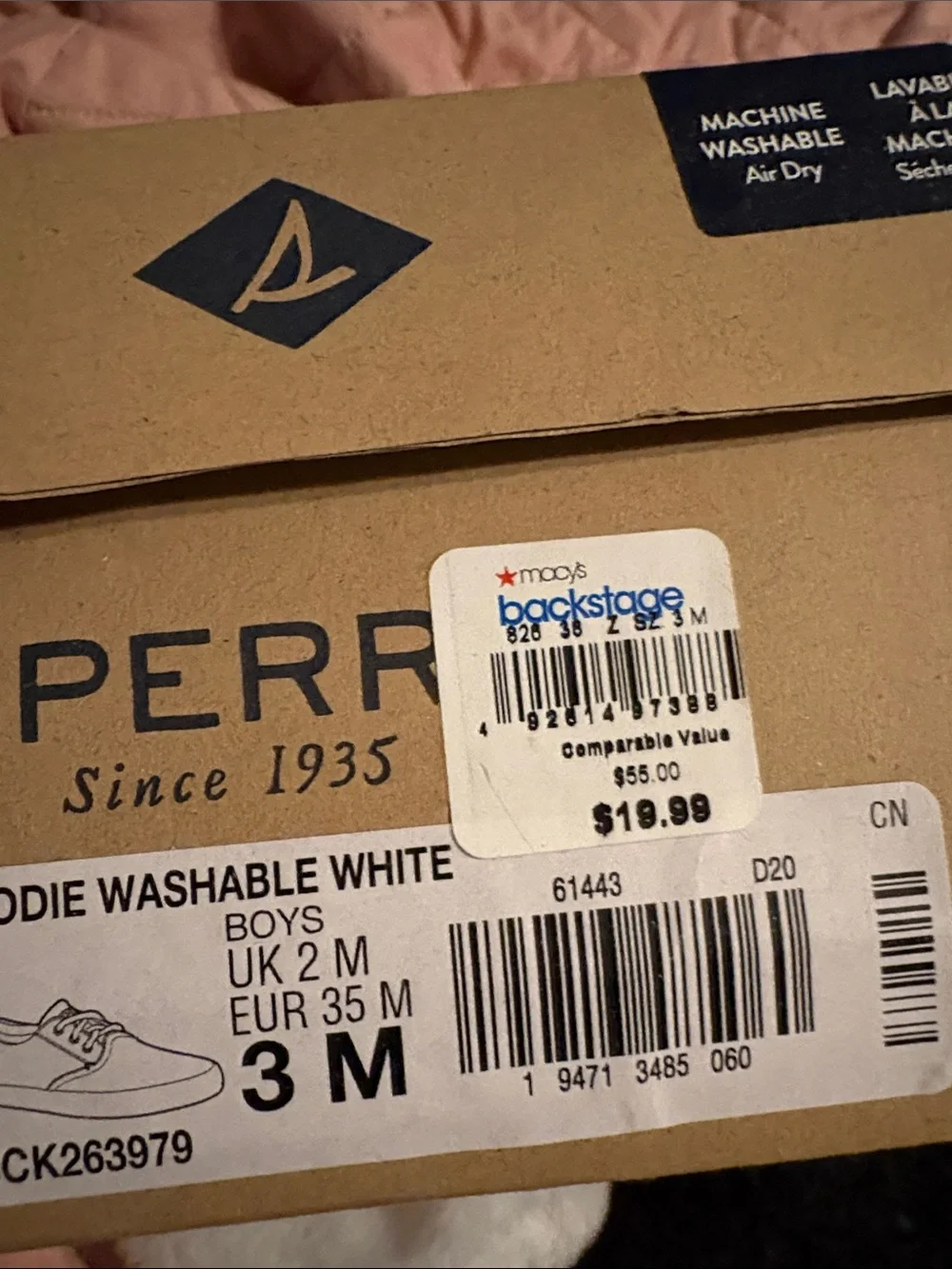 Sperry White Canvas Lace-Up Sneakers with Red Insoles